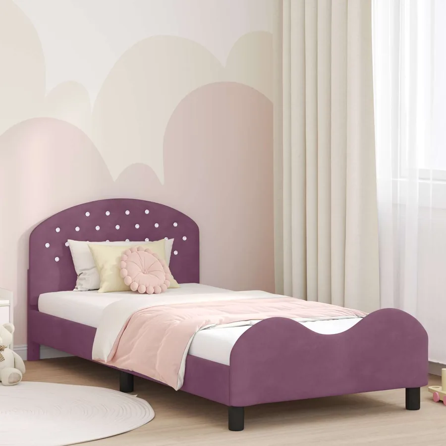 Cadre de lit pour enfants avec tête de lit Pourpre 80 x 200 cm