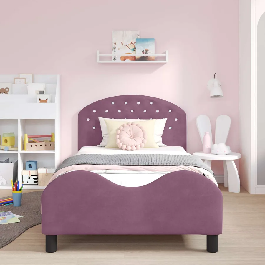 Cadre de lit pour enfants avec tête de lit Pourpre 80 x 200 cm - 3