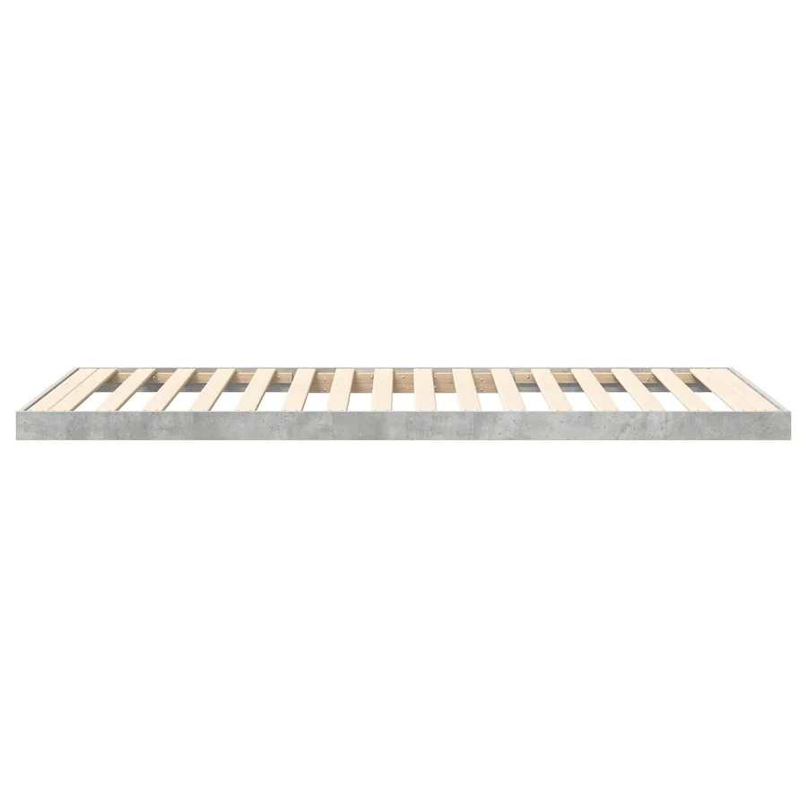 Cadre de lit surélevé Gris béton 100 x 200 cm Bois d'ingénierie - 7