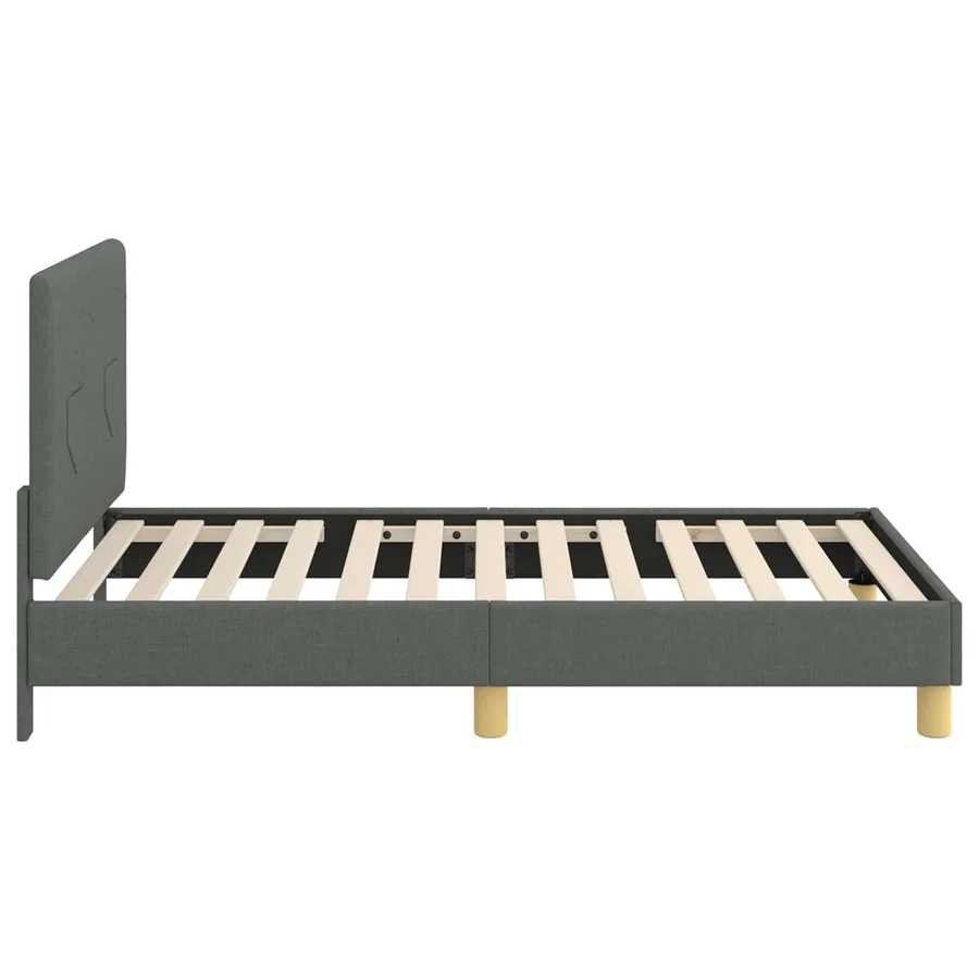Cadre de lit pour enfants avec tête de lit Gris foncé tissu - 6