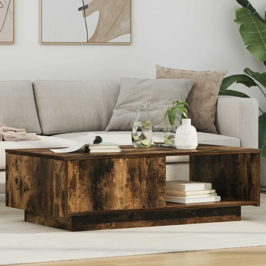 Table basse Chêne fumé 95 x 55 x 31 cm Bois d'ingénierie