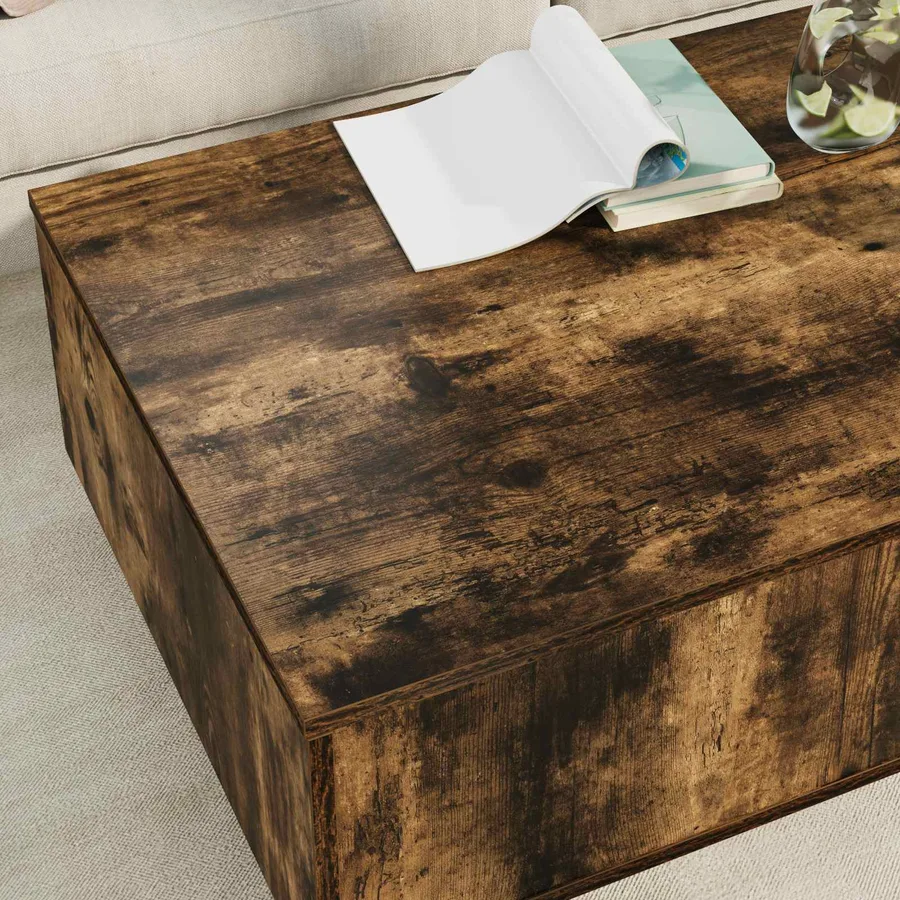 Table basse Chêne fumé 95 x 55 x 31 cm Bois d'ingénierie - 4