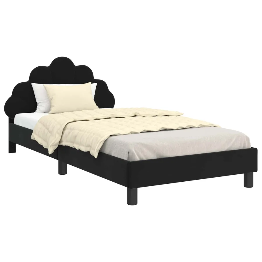 Cadre de lit pour enfants avec tête de lit Noir 90 x 190 cm - 2