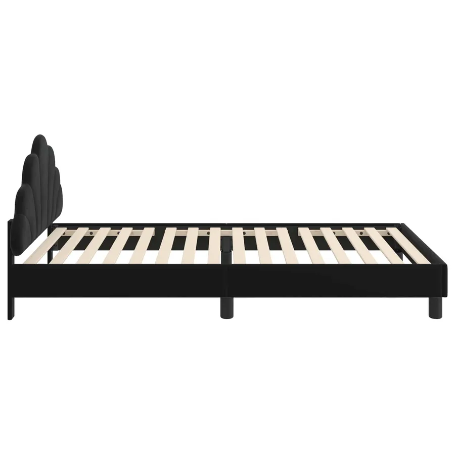 Cadre de lit pour enfants avec tête de lit Noir 90 x 190 cm - 6