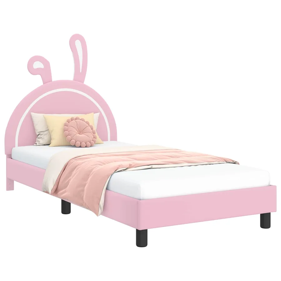 Cadre de lit pour enfants avec tête de lit Rose 80 x 200 cm PU - 2