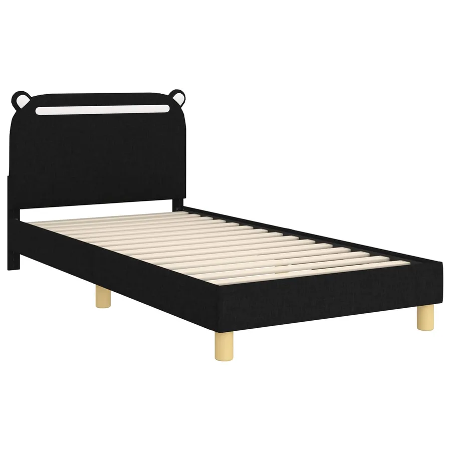 Cadre de lit pour enfants avec tête de lit Noir 90 x 200 cm - 4