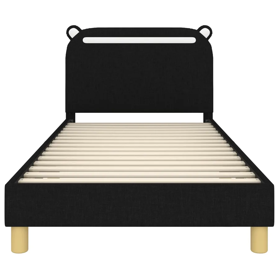 Cadre de lit pour enfants avec tête de lit Noir 90 x 200 cm - 5