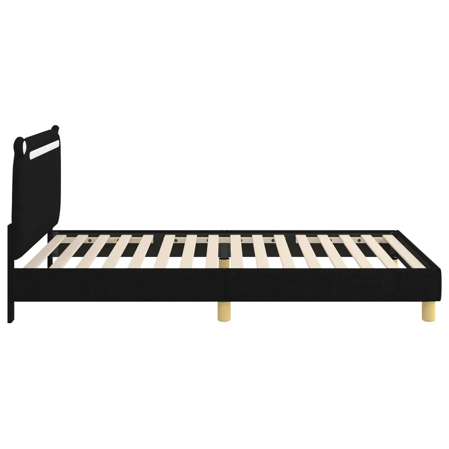 Cadre de lit pour enfants avec tête de lit Noir 90 x 200 cm - 6