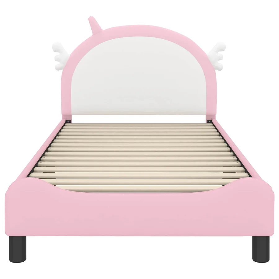 Cadre de lit pour enfants avec tête de lit Rose 90 x 190 cm PU - 5