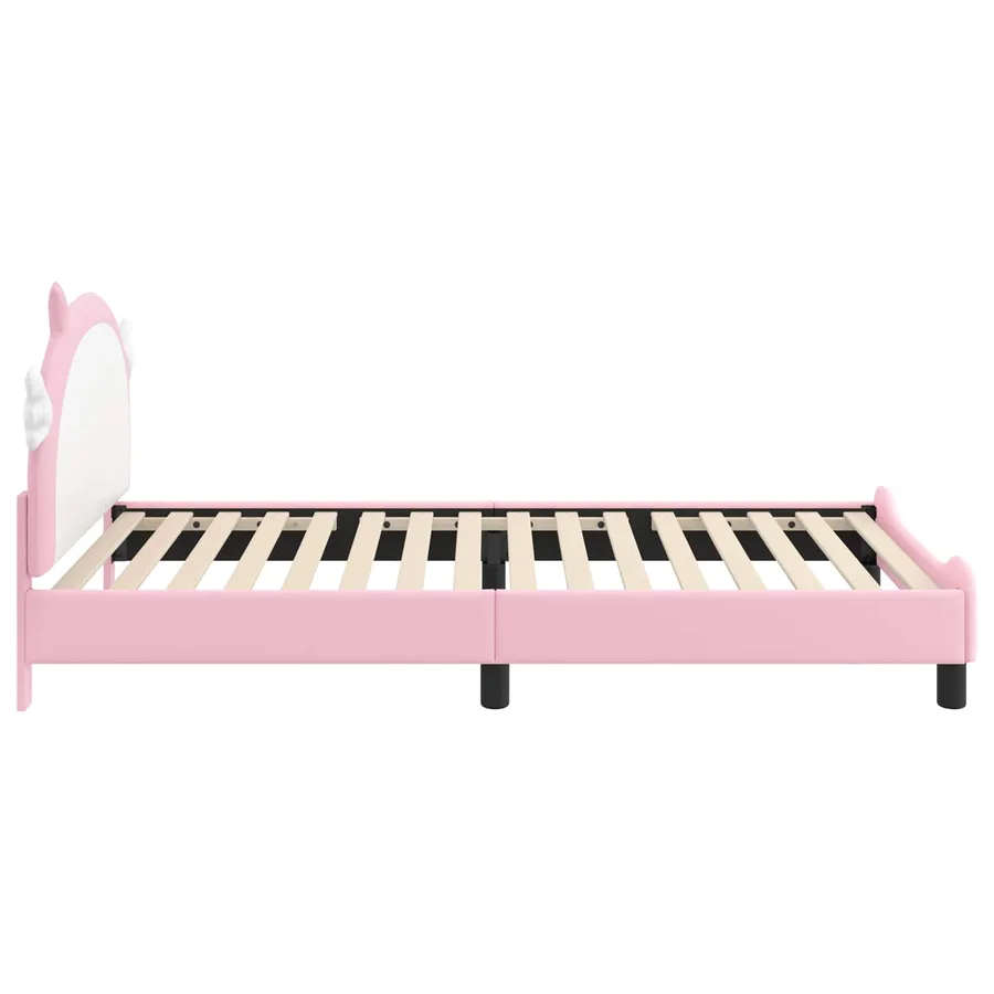 Cadre de lit pour enfants avec tête de lit Rose 90 x 190 cm PU - 6
