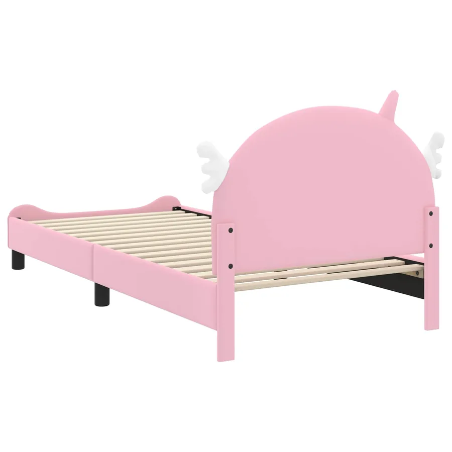 Cadre de lit pour enfants avec tête de lit Rose 90 x 190 cm PU - 7
