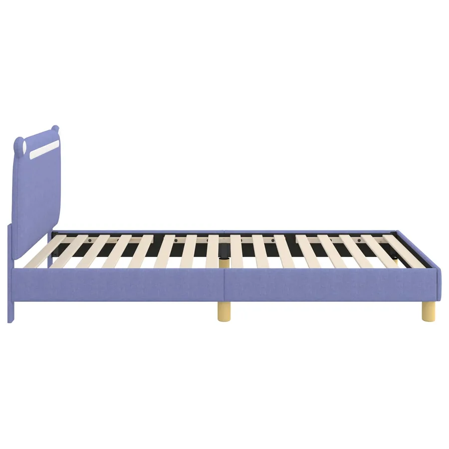 Cadre de lit pour enfants avec tête de lit Bleu denim Tissu - 6