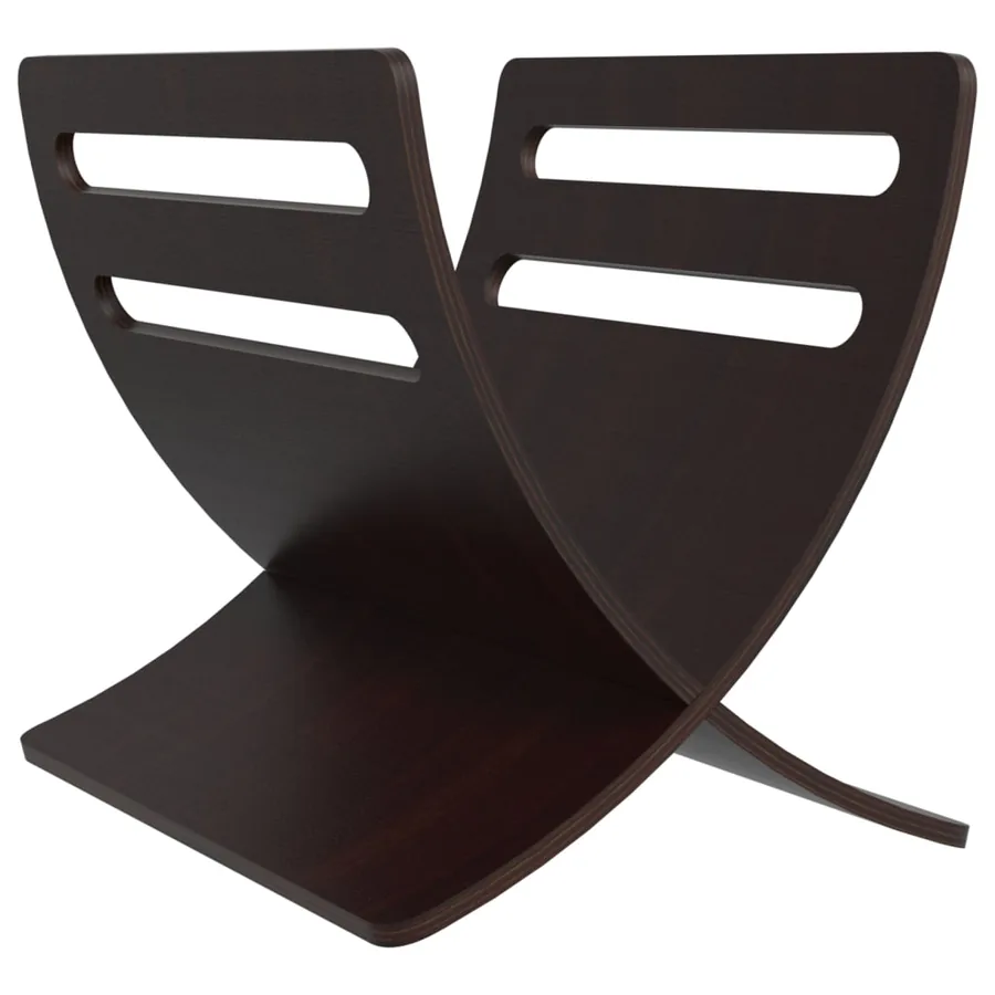 Porte-revue en bois sur pied marron - 2