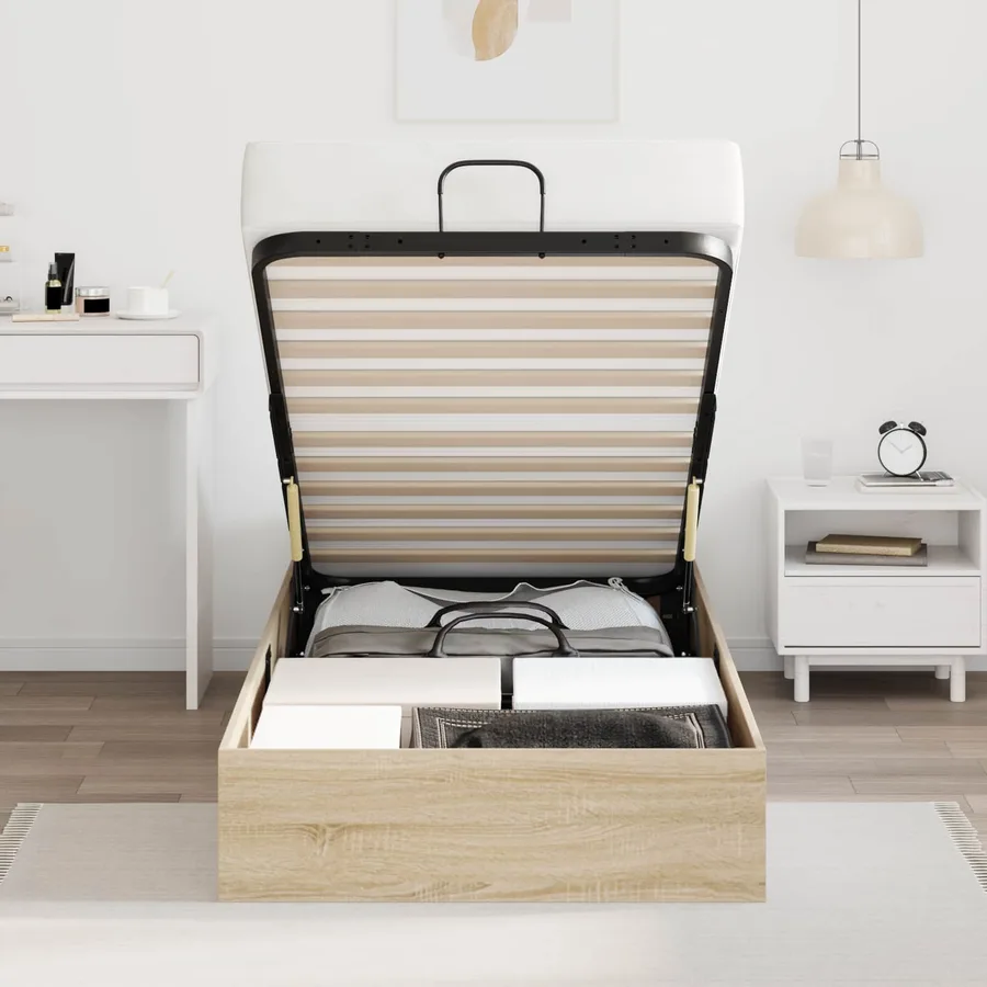 Cadre de lit ottoman Chêne Sonoma 203 x 90 x 25 cm - 4