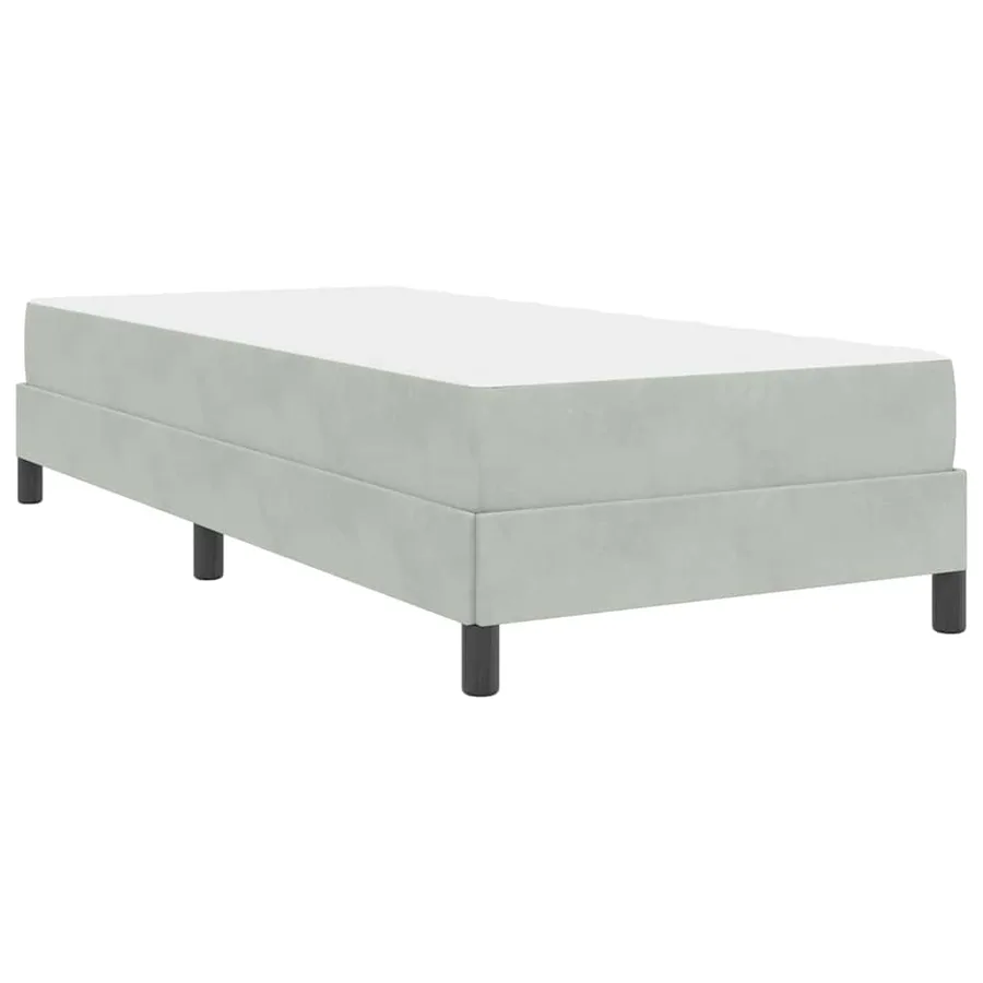 Lit à ressorts avec matelas Gris clair 100 x 210 cm tissu - 7
