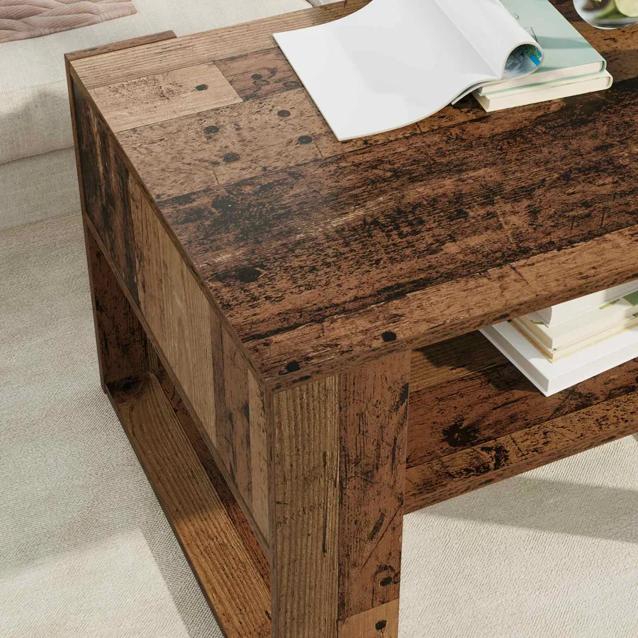 Table basse Bois ancien 66 x 53 x 45 cm Bois d'ingénierie - 4