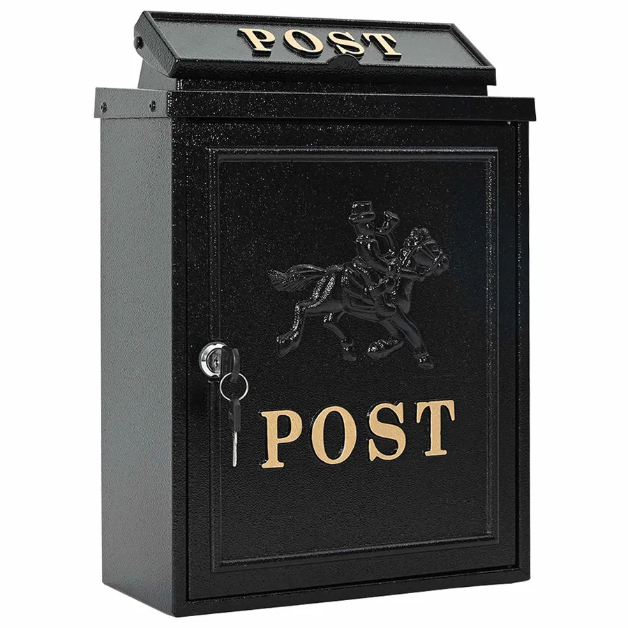 Boîte aux lettres murale Noir 29 x 13 x 41 cm Aluminium coulé - 2