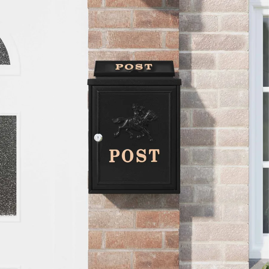 Boîte aux lettres murale Noir 29 x 13 x 41 cm Aluminium coulé - 4