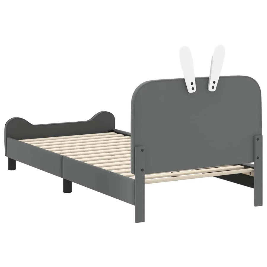 Cadre de lit pour enfants avec tête de lit Gris clair PU - 7
