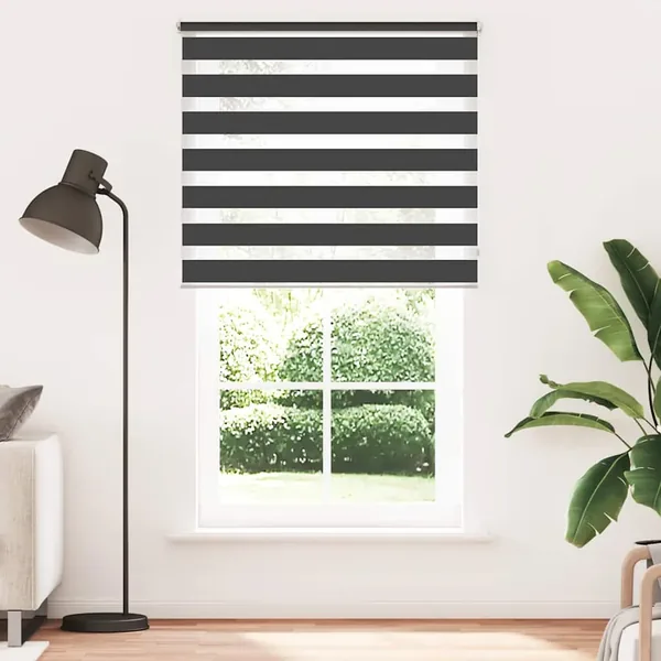 Store vénitien zébré 120,9 x 230 cm, largeur du tissu 116,7 cm, noir