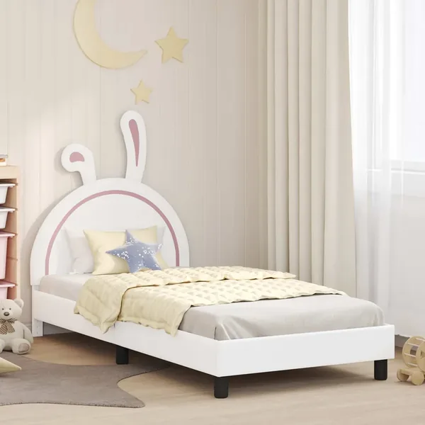 Cadre de lit pour enfants avec tête de lit Blanc 80 x 200 cm PU