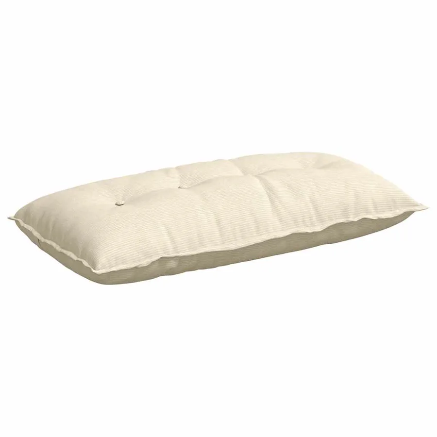 Coussin de Dos Crème 100 x 50 cm Tissu en velours côtelé - 2