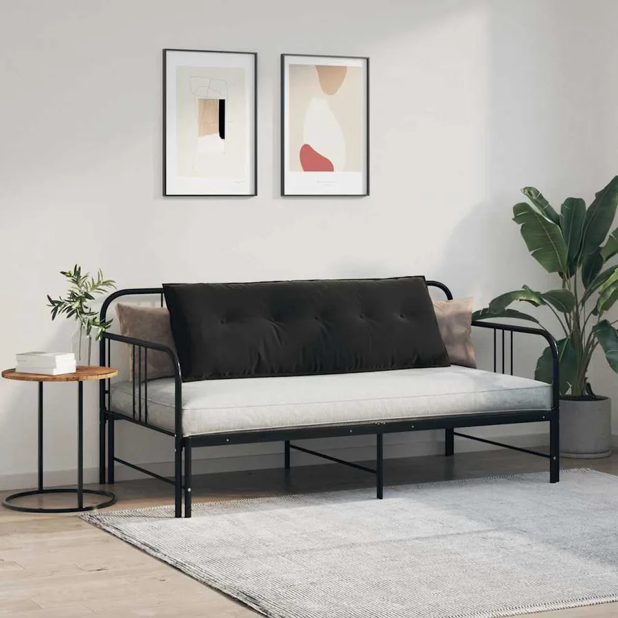 Coussin de Dos Noir 140 x 50 cm Tissu en velours côtelé - 4