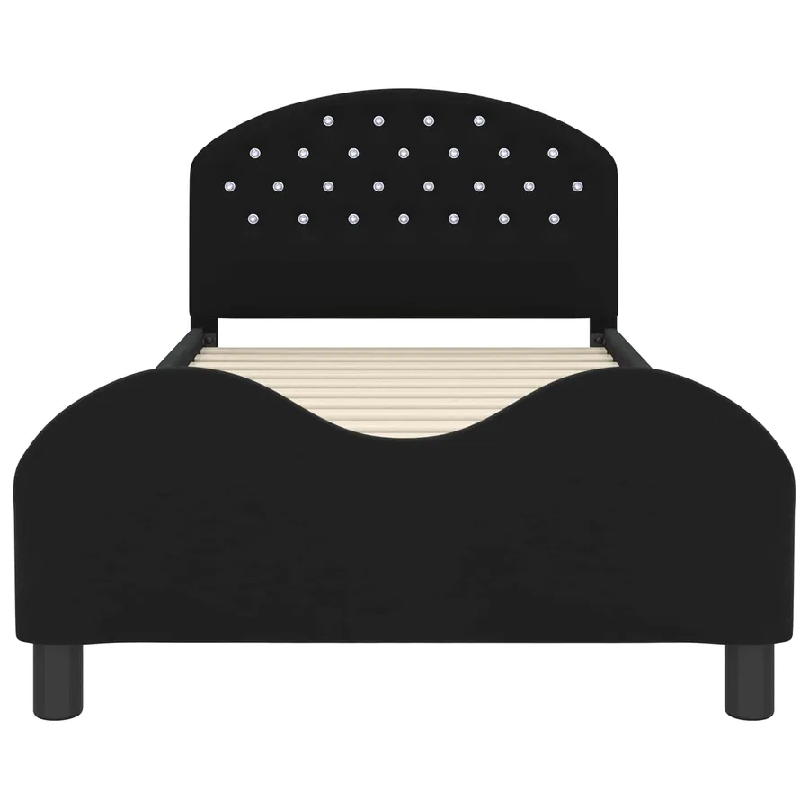 Cadre de lit pour enfants avec tête de lit Noir 90 x 190 cm - 5