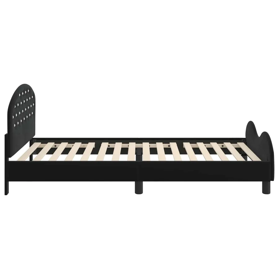 Cadre de lit pour enfants avec tête de lit Noir 90 x 190 cm - 6