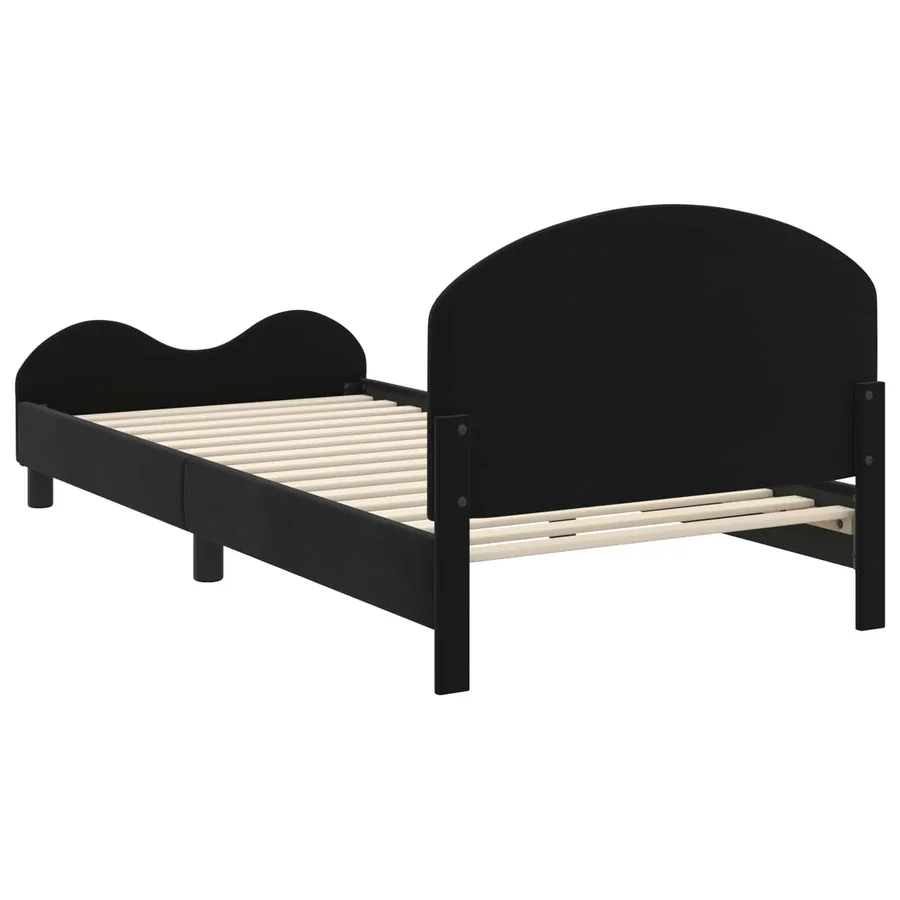 Cadre de lit pour enfants avec tête de lit Noir 90 x 190 cm - 7