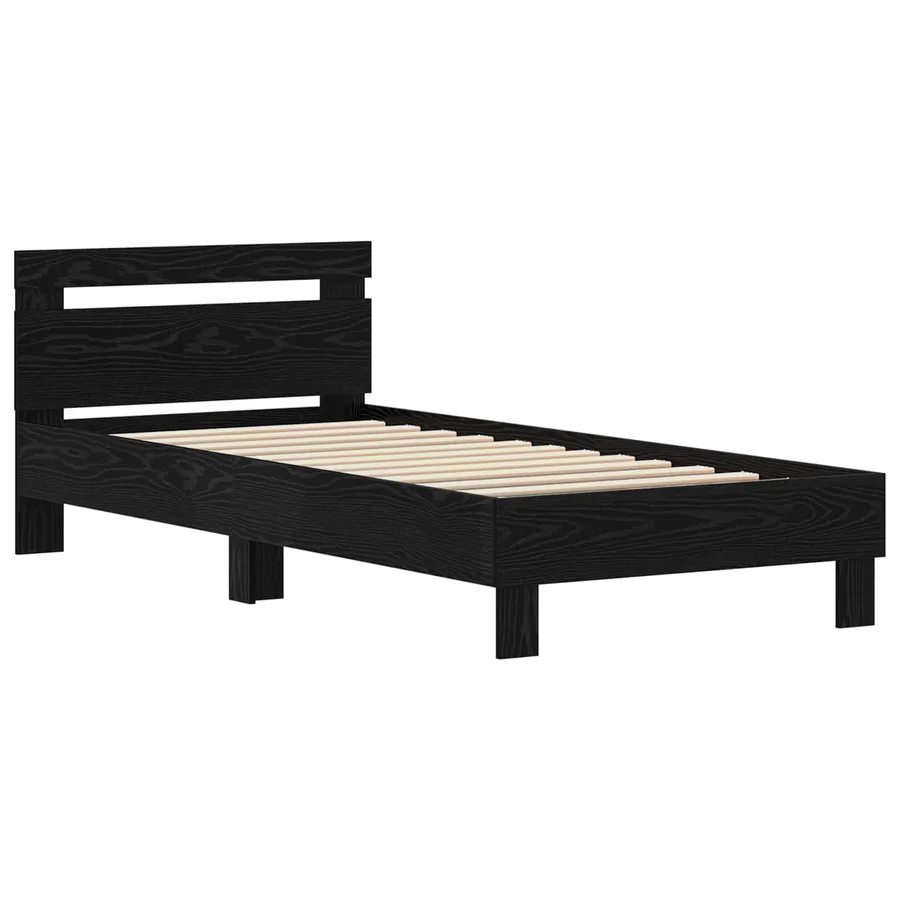 Cadre de lit Chêne noir 75 x 190 cm Bois d'ingénierie - 3