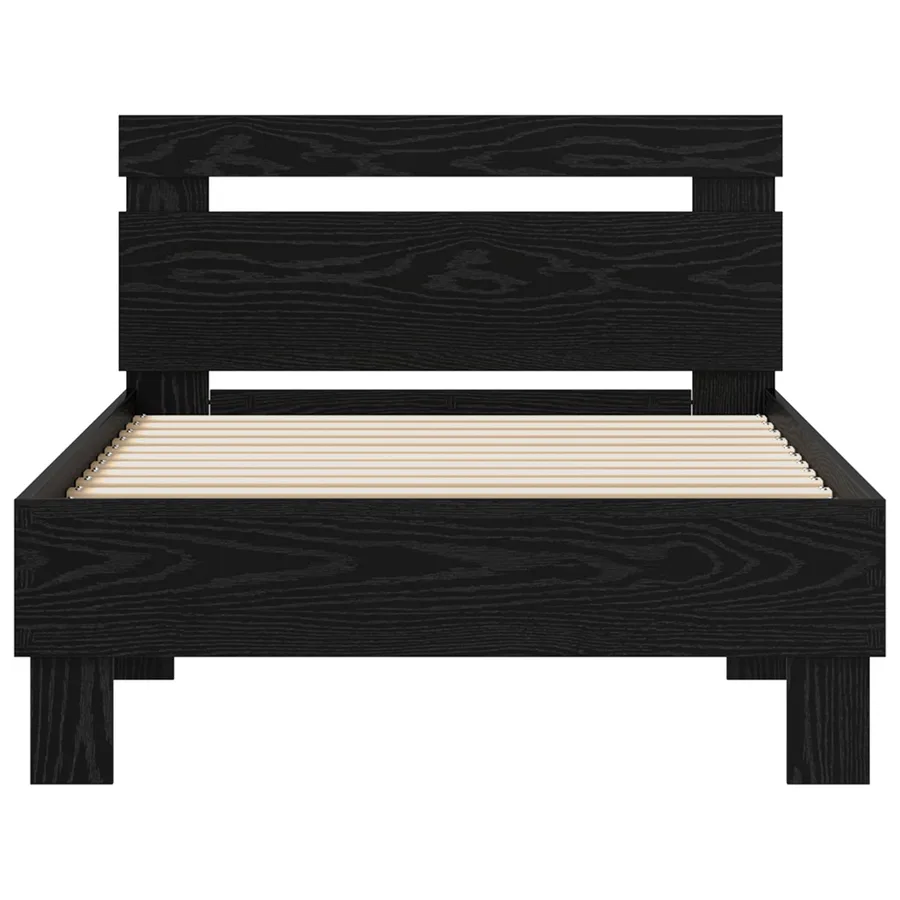 Cadre de lit Chêne noir 75 x 190 cm Bois d'ingénierie - 4