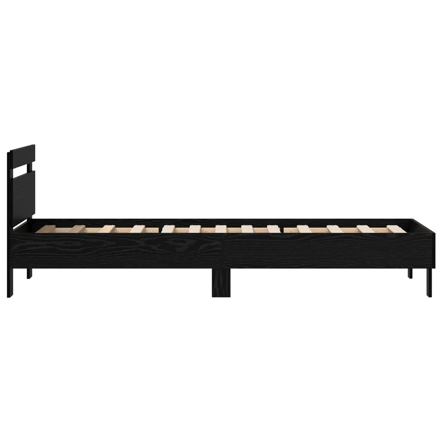 Cadre de lit Chêne noir 75 x 190 cm Bois d'ingénierie - 5