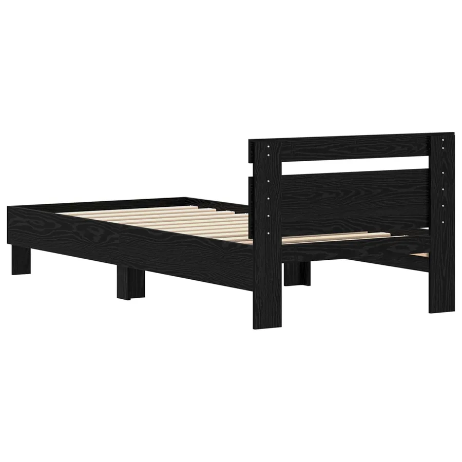 Cadre de lit Chêne noir 75 x 190 cm Bois d'ingénierie - 6