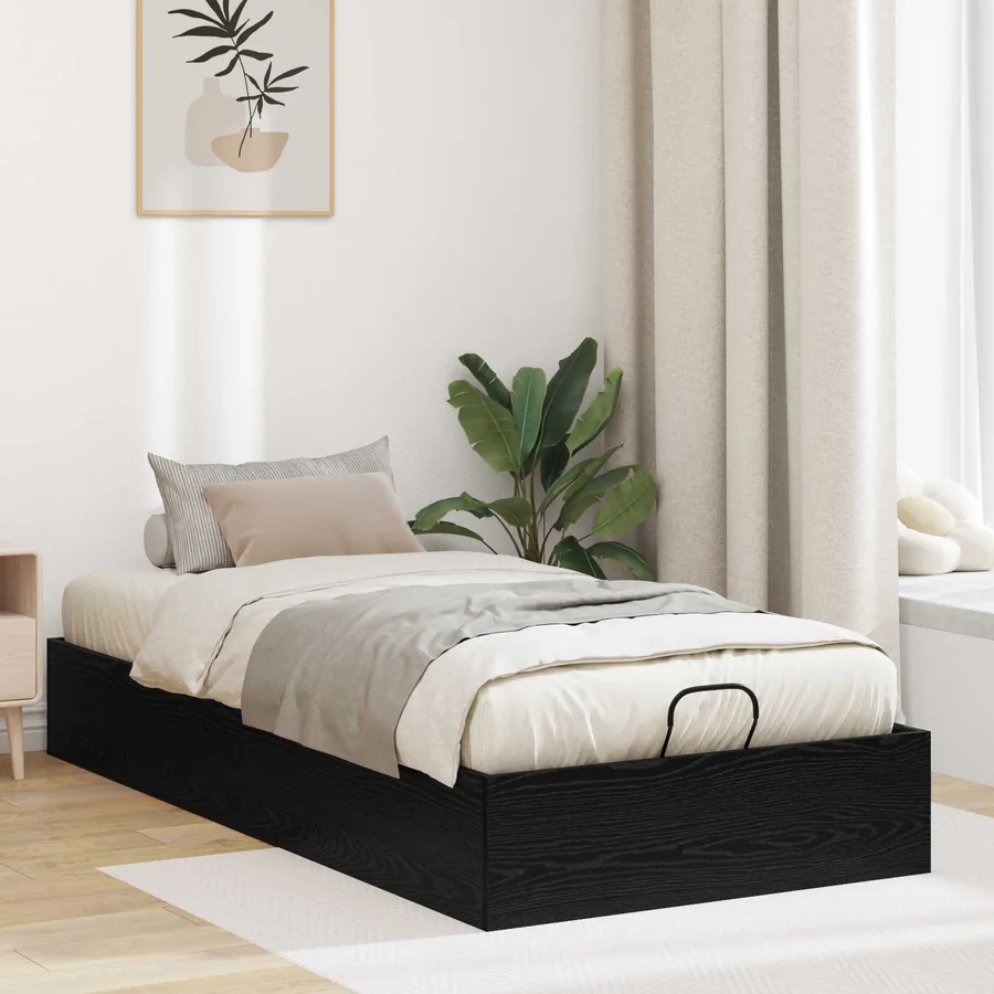 Cadre de lit ottoman Chêne Noir 80,5 x 200 cm Bois d’ingénierie