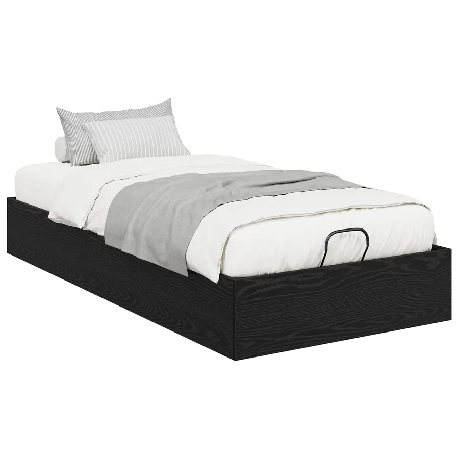 Cadre de lit ottoman Chêne Noir 80,5 x 200 cm Bois d’ingénierie - 3
