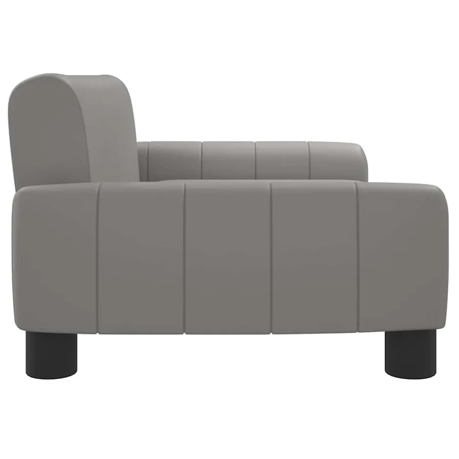Lit pour chien gris 70x45x30 cm similicuir - 4