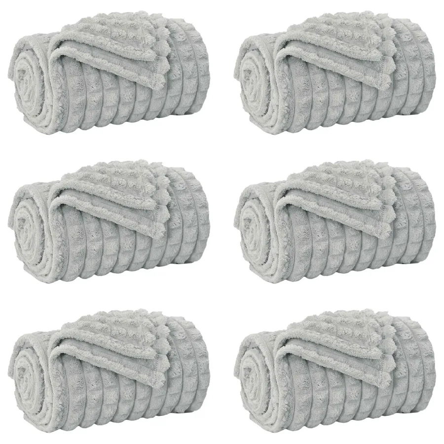 Couvertures à jeter 6 pcs Gris 150 x 130 cm Toison - 2