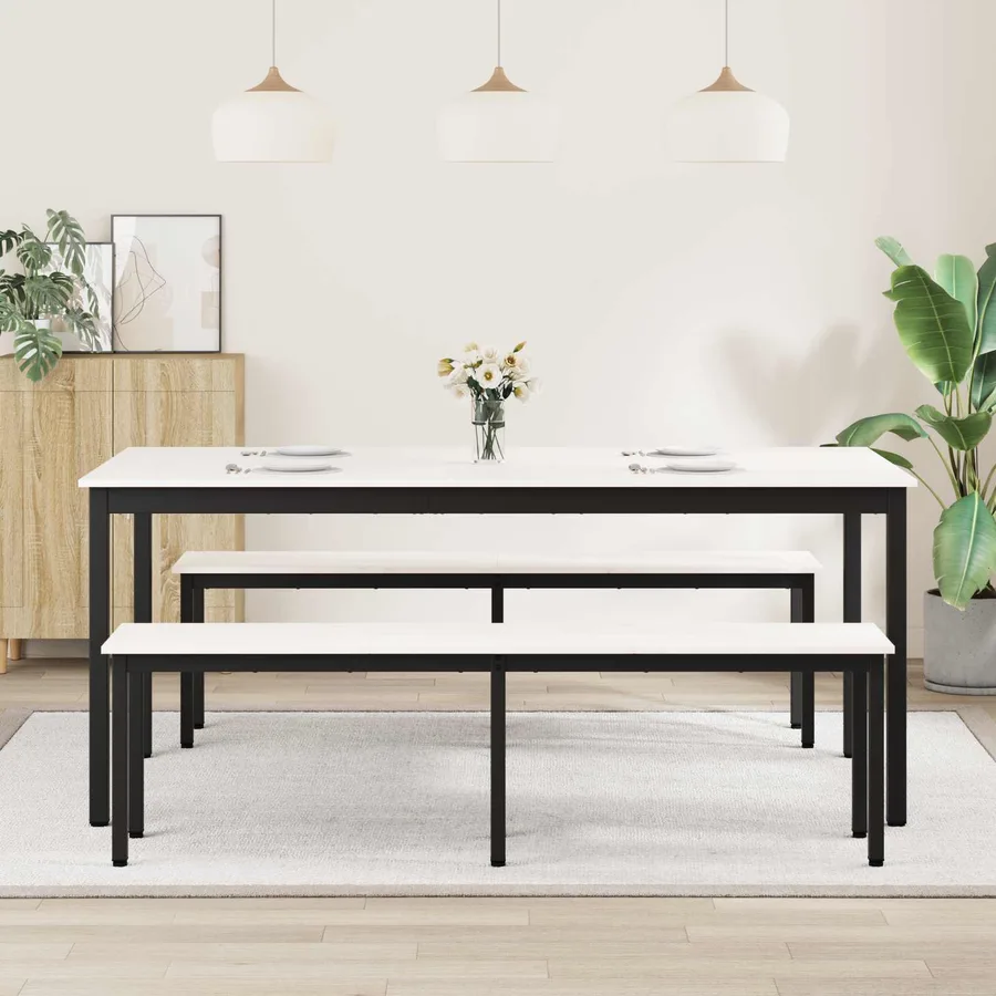 Table de salle à manger / Table de repas Blanc 180 x 90 x 75 cm - 4
