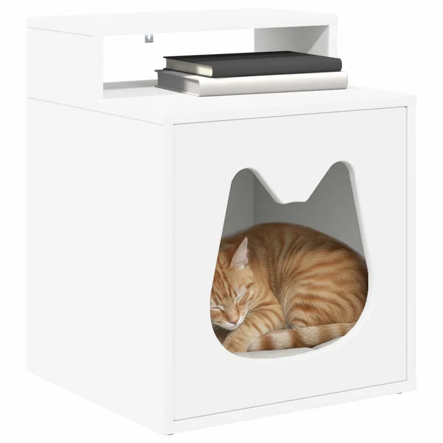 Maison pour chat Blanc 42,5 x 40 x 53,5 cm Bois d'ingénierie - 3