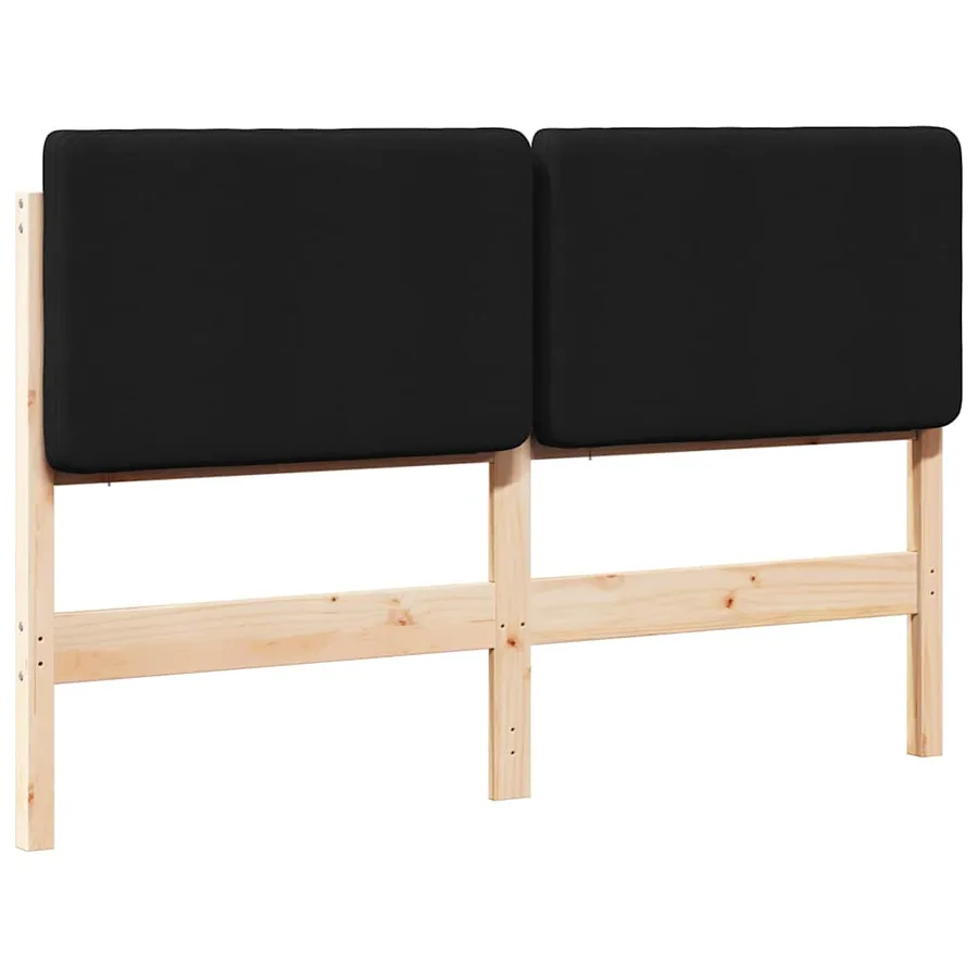 Tête de lit capitonnée Marron et Noir 160 cm Pin massif - 2