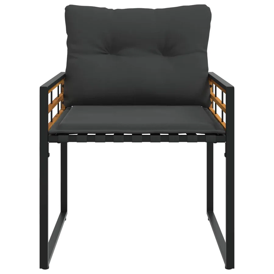 Ensemble de meubles d'extérieur avec coussin 3 pcs Gris foncé - 7
