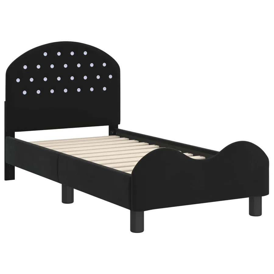 Cadre de lit pour tout-petit avec tête de lit Noir 70 x 140 cm - 4