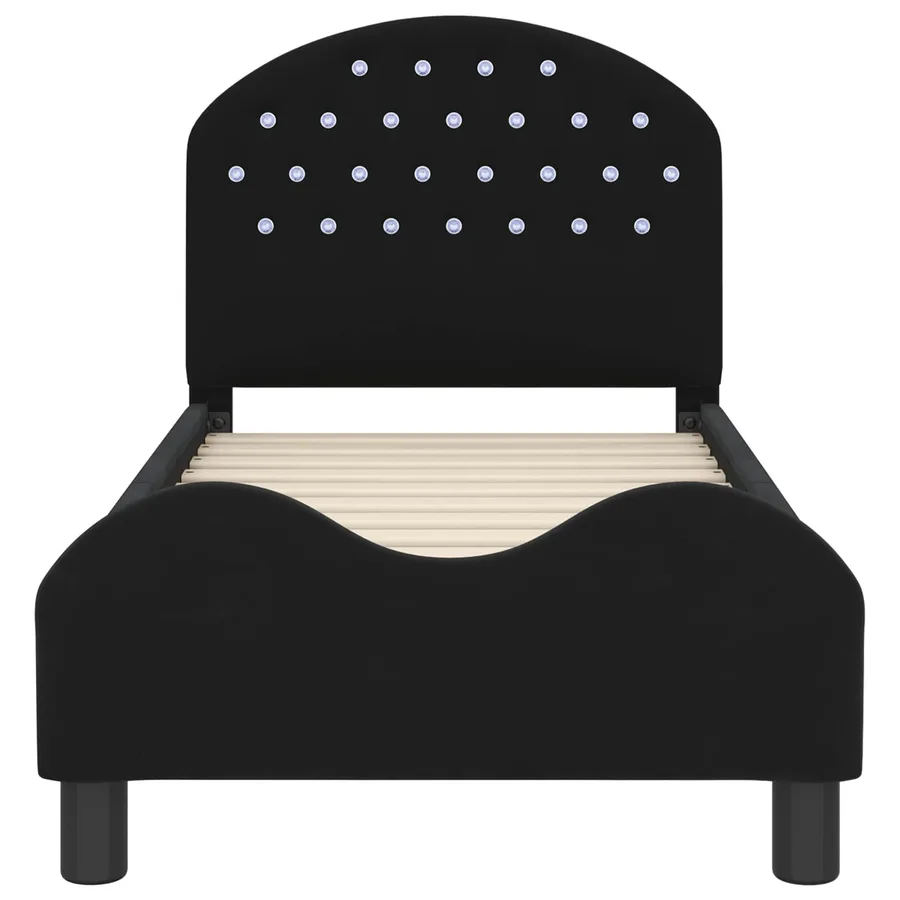 Cadre de lit pour tout-petit avec tête de lit Noir 70 x 140 cm - 5