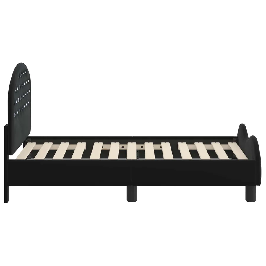 Cadre de lit pour tout-petit avec tête de lit Noir 70 x 140 cm - 6