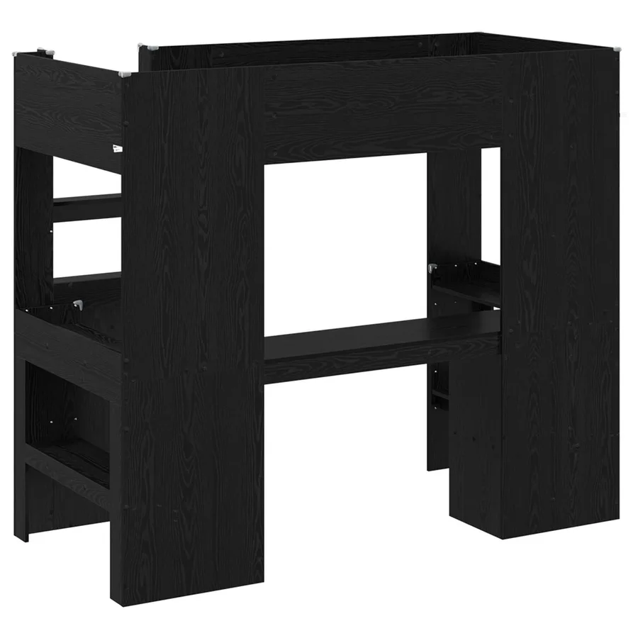Cadre de lit superposé avec bureau Chêne noir 90 x 190 cm - 7