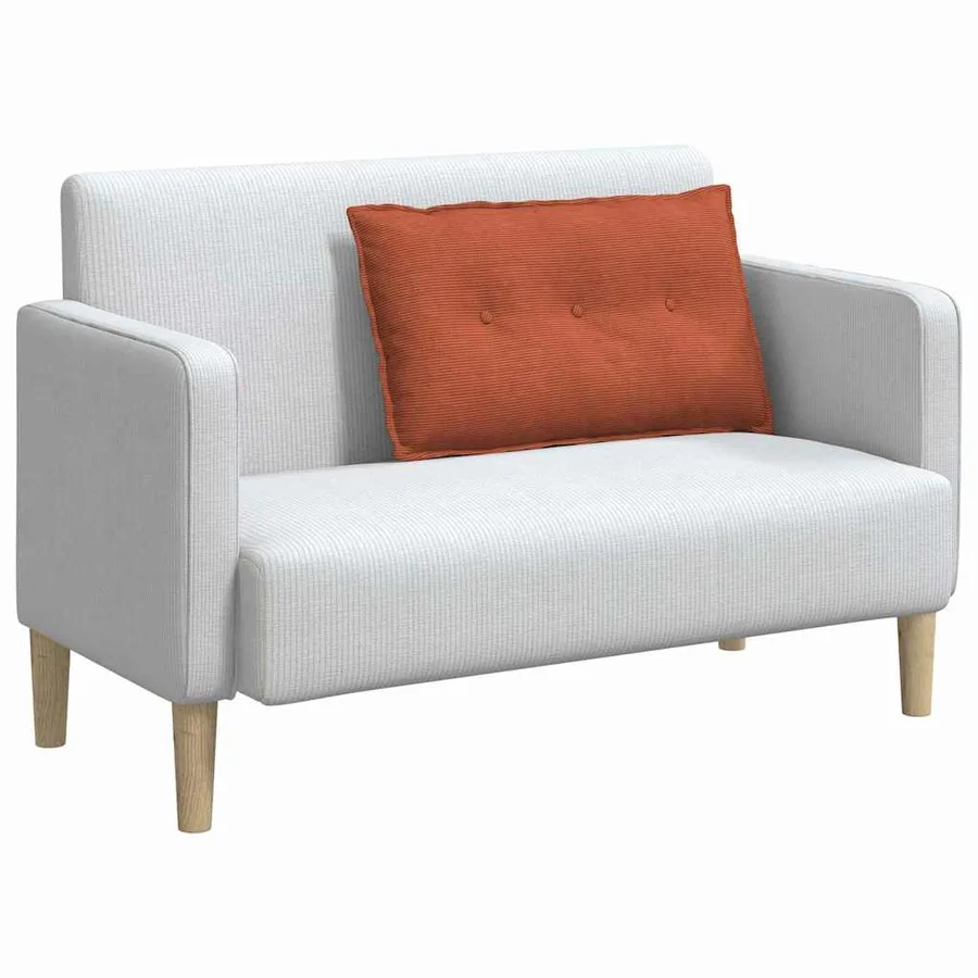 Coussin de Dos Rouge orange 80 x 50 cm Tissu en velours côtelé - 3