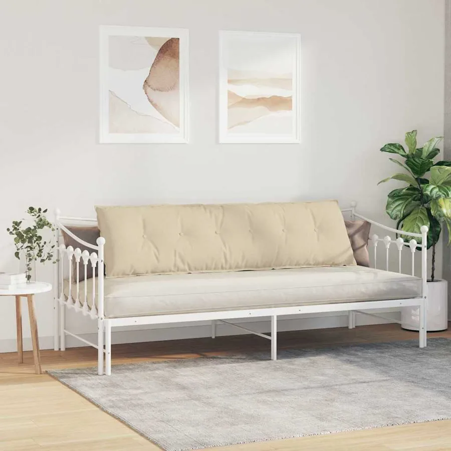 Coussin de Dos Crème 180 x 19 x 50 cm tissu - 4