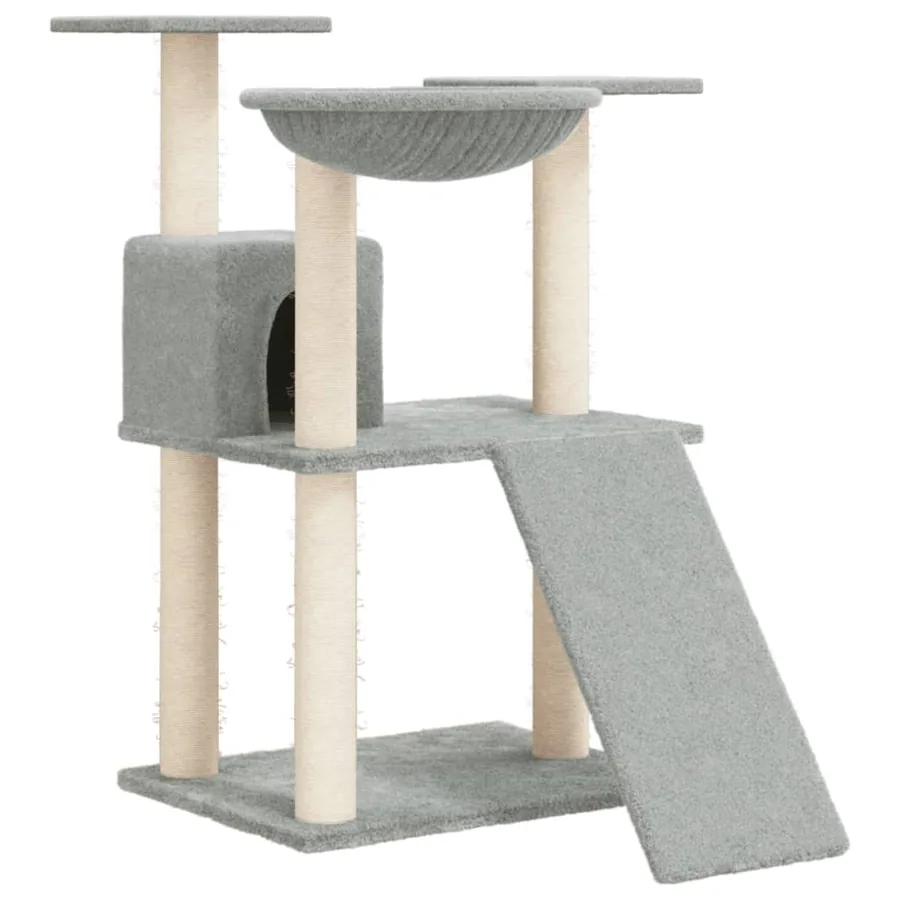 Arbre à chat avec griffoirs en sisal Gris clair 83 cm - 2