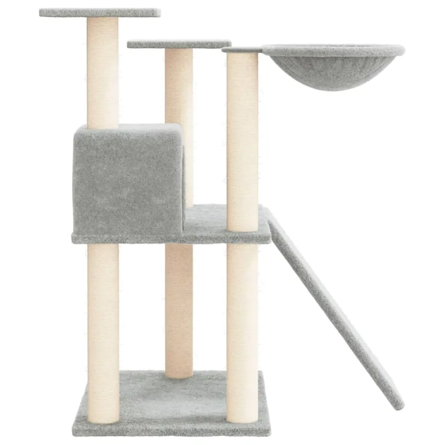Arbre à chat avec griffoirs en sisal Gris clair 83 cm - 4